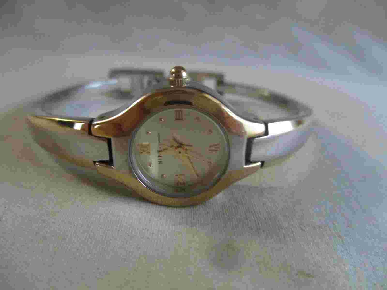Nine & Company Wristwatch Roman Numerals Round Face Gold & Silver Tone