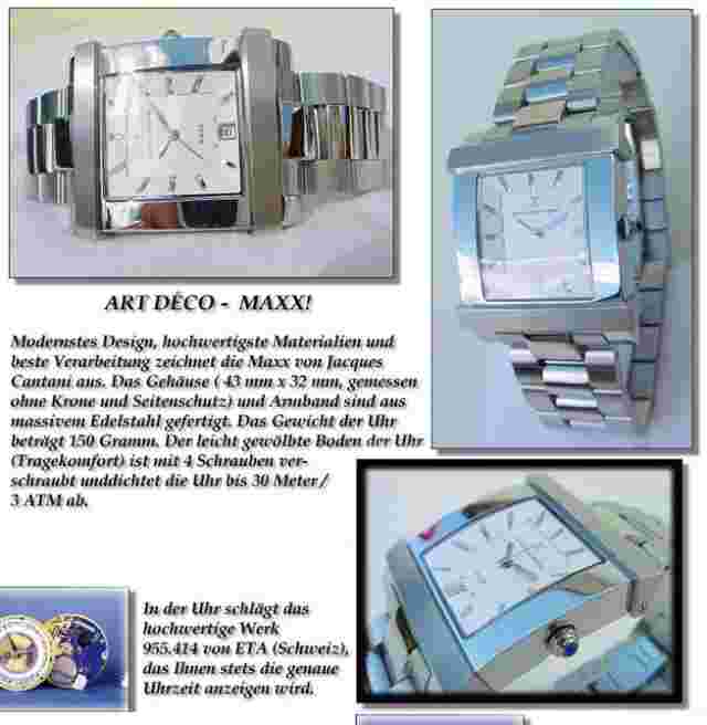 JACQUES CANTANI JC-560 Luxury Watch Solid Stainless Steel Designer with Date