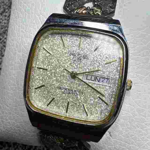 Black Hills Gold Watch Women's Silver Case 12k 6 Inch Stretch Band New Battery