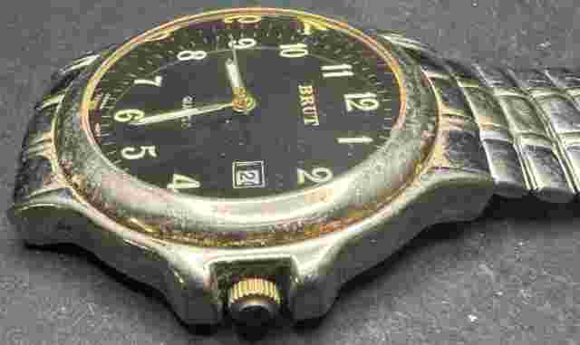 Vintage Men's Brut Analog Watch - Untested May Need Battery/Repair