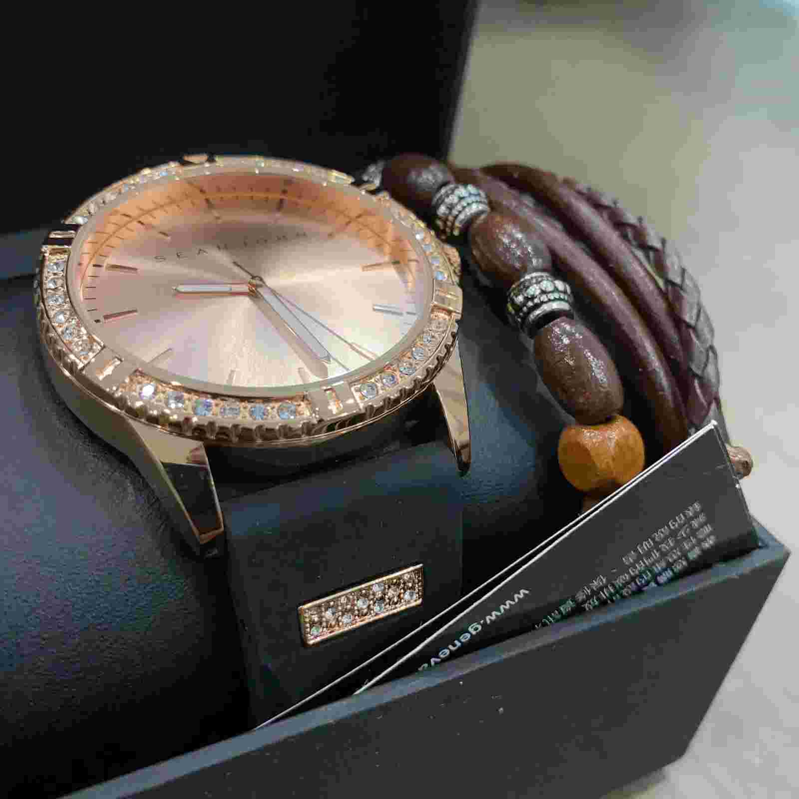Sean John Men's Watch & 316L Stainless Steel Bracelet Rose Gold Bezel SJ50896001