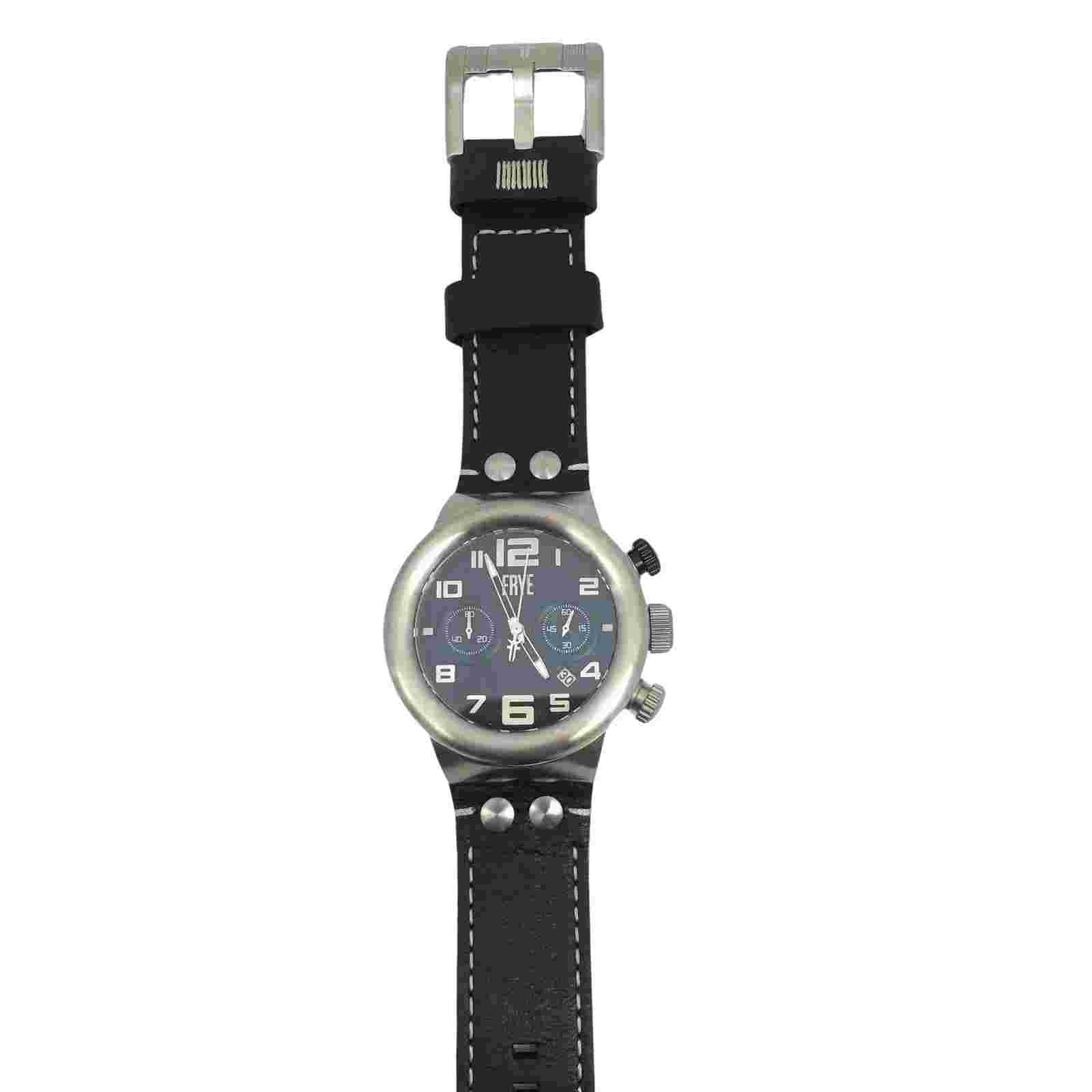 Frye 46mm Stainless Steel Chronograph Black Dial Mens Quartz Watch 245689CST