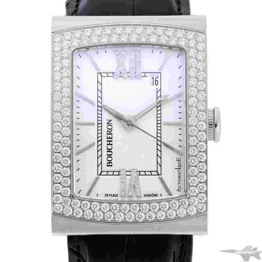 BOUCHERON REFLET XL WA009213 Automatic Cal.GP4000 Silver Dial Diamond Mens Watch
