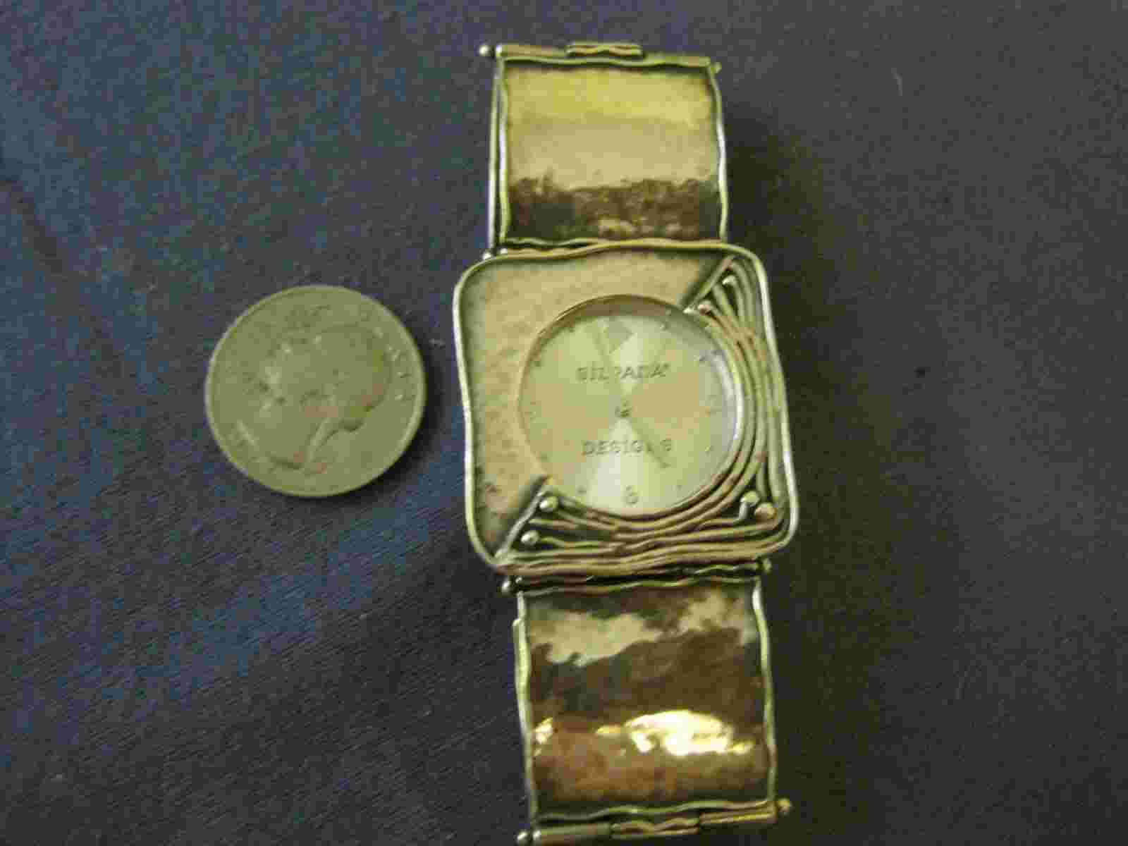 H262  ladys sterling silver SILPADA  abstract watch  bracelet