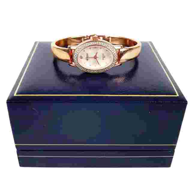 Eclipse Women's Bracelet Watch Rose Gold Tone Diamond Set #5083447