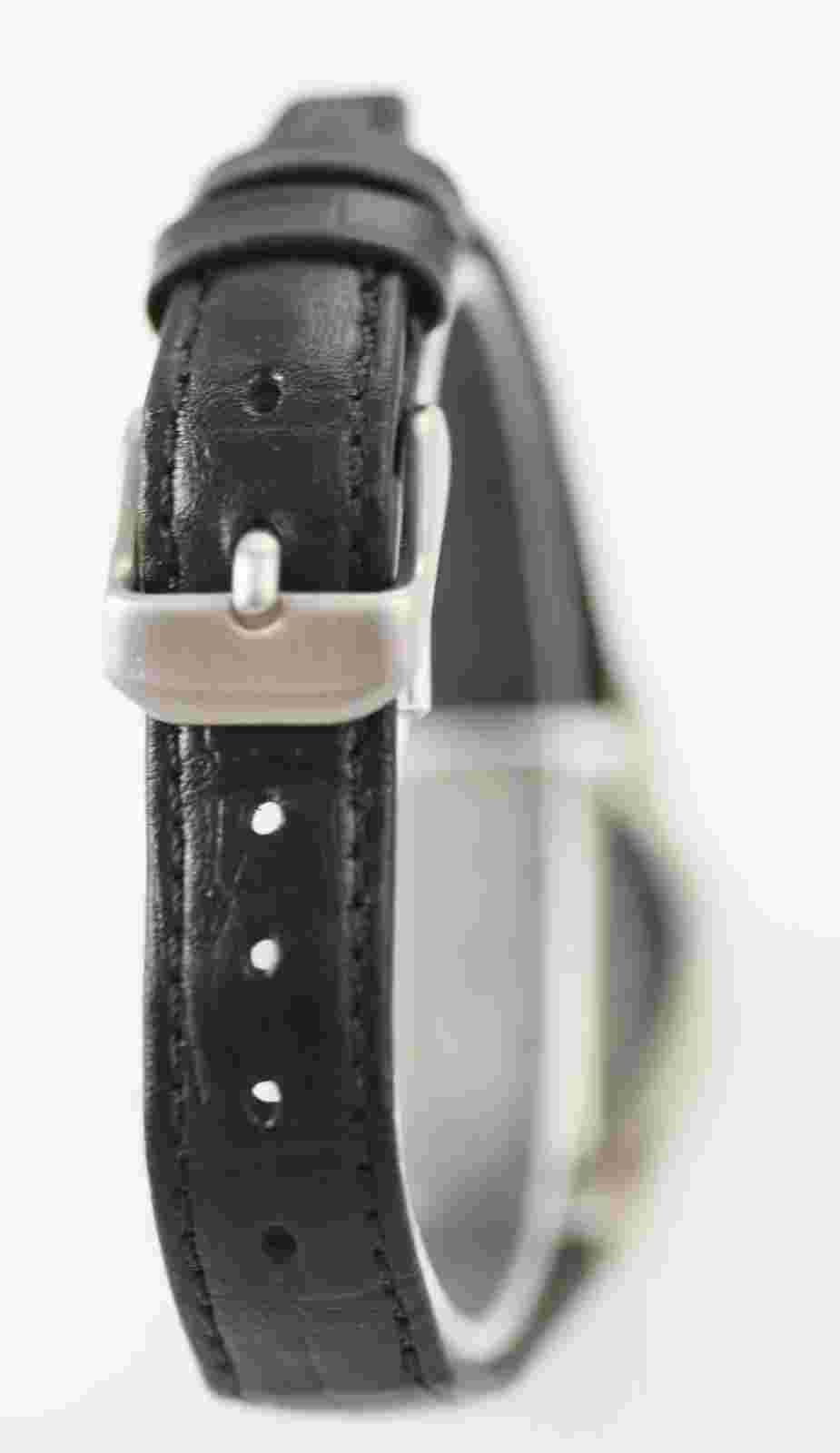 Route 66 Womens Watch Black Leather Stainless Silver Water Res Batt Gray Quartz