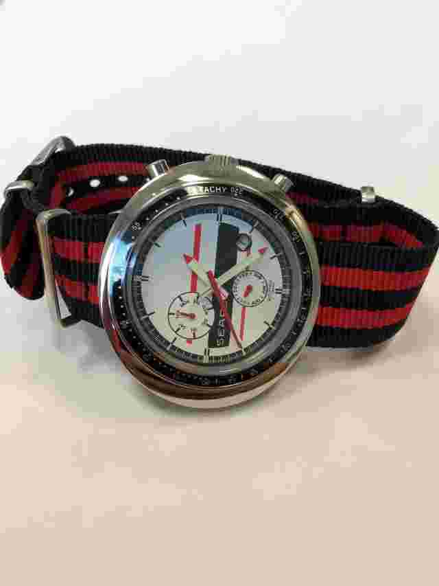 Sears automatic watch tachymeter scale daydate NOS-Style unworn XXL case NATO