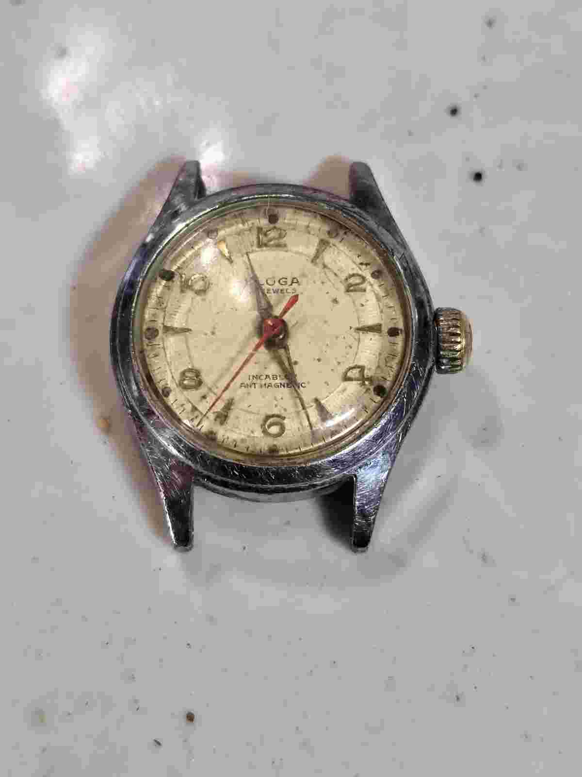 Rare Eloga Incabloc Watch WW2 Anti Magnetic Version