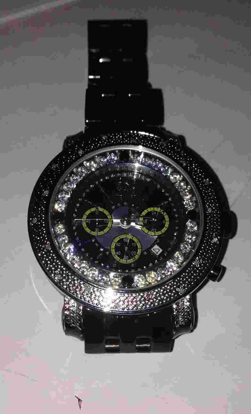 NEW TECHNO MASTER  DIAMOND WATCH TM-2108 BLACK