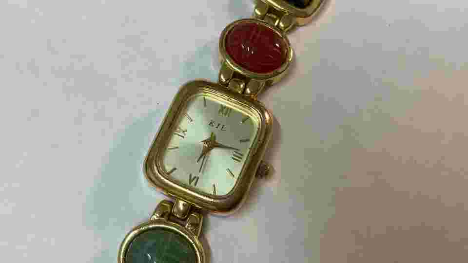 KJL Kenneth Jay Lane Scarab Watch Gold tone PLEASE READ DESCRIPTION