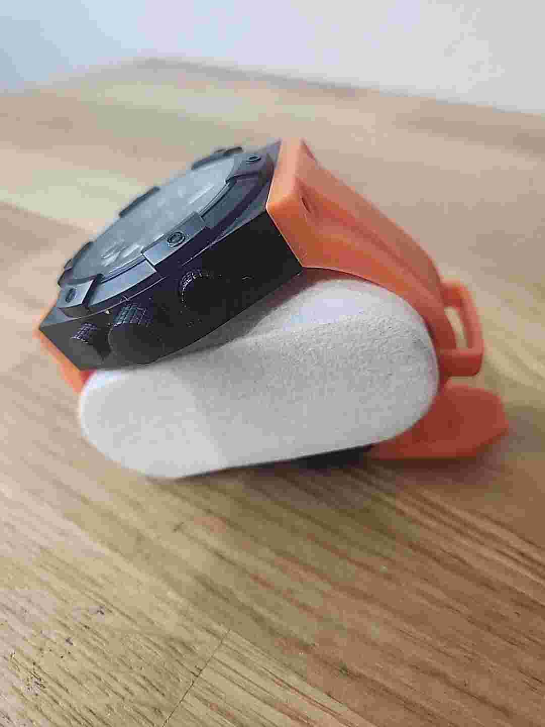 BREED Titan Orange Silicone Black Dial Ion-plated Steel Men's Watch