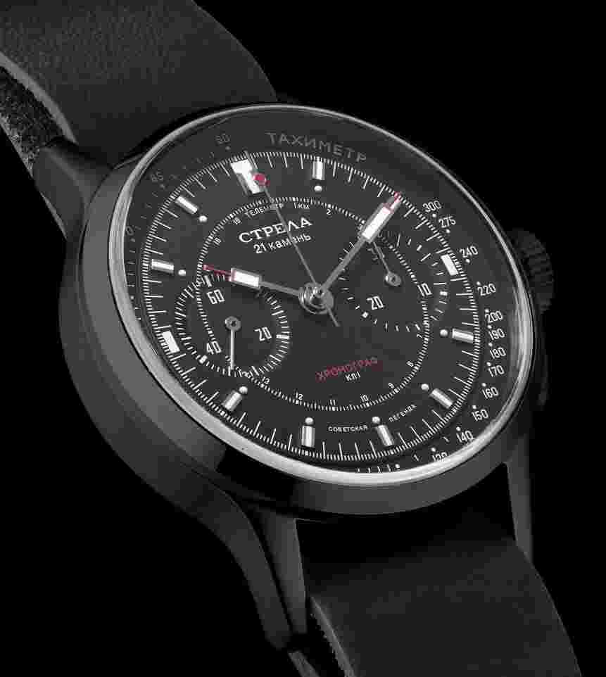 New! Strela Chronograph BLACK Cosmos 40mm CO40CYB-B