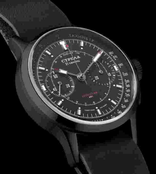 New! Strela Chronograph BLACK Cosmos 40mm CO40CYB-B