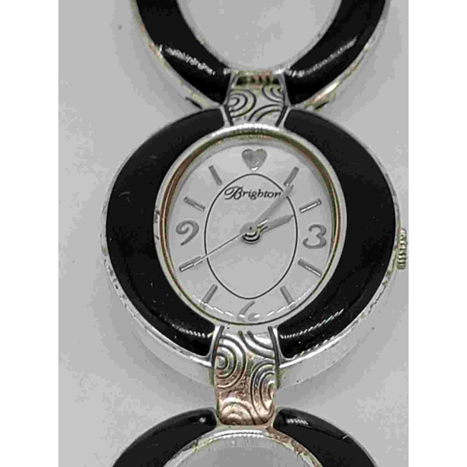 Brighton Padova Oval Link Black Women’s 28mm Bracelet Watch