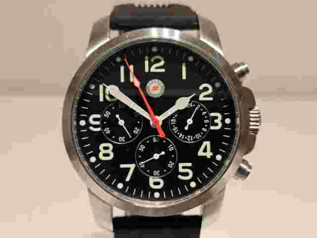 RETRO MILITARY AVIATOR STYLE QUARTZ CHRONOGRAPH MEN'S WATCH "HIRSCH"/LOGO NEUSON