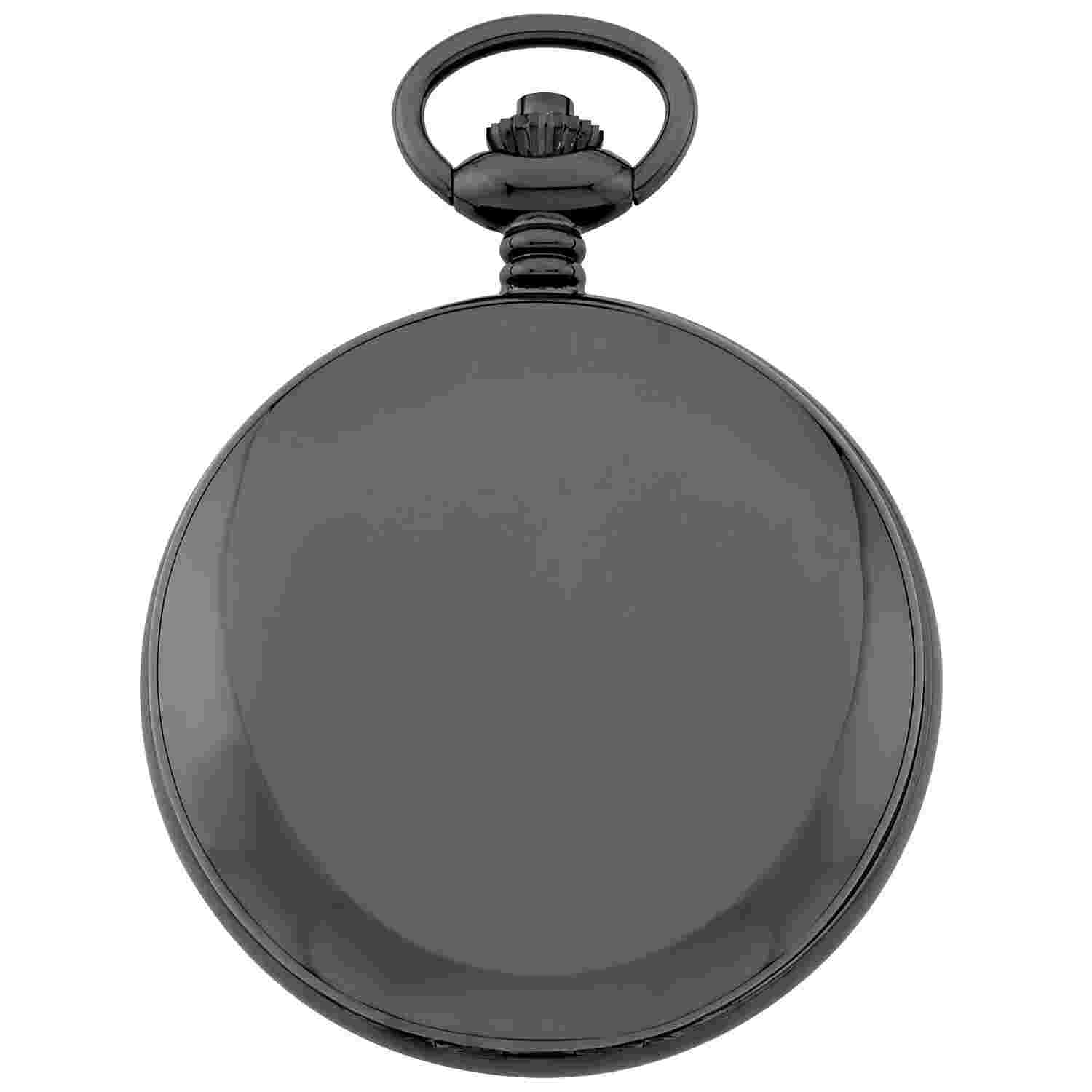 Gotham Men's Gun-Tone Dial Double Hunter 17 Jewel Mechanical Pocket Watch