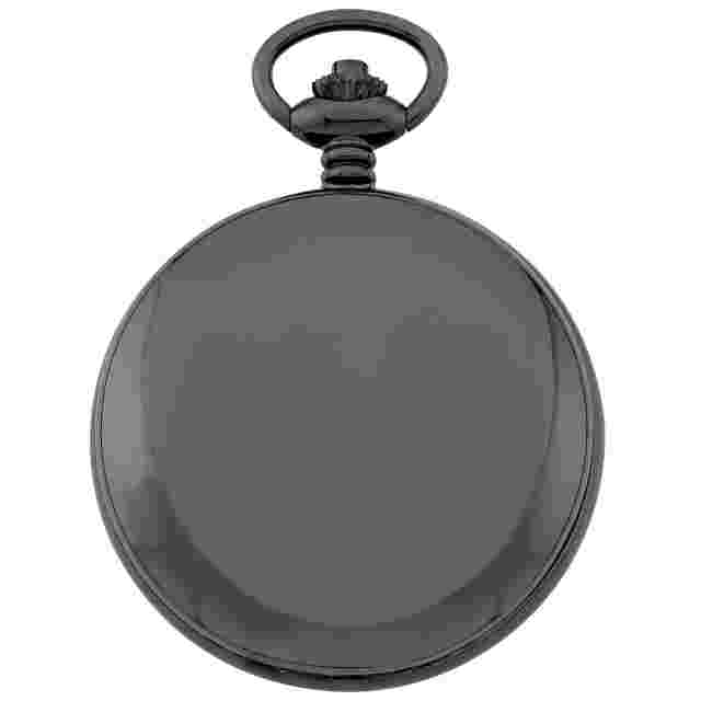 Gotham Men's Gun-Tone Dial Double Hunter 17 Jewel Mechanical Pocket Watch