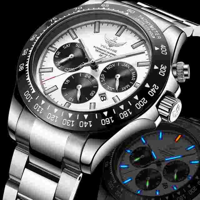 YELANG Men Automatic Watch Pilot Military Luminous Mechanical Wristwatch 10ATM