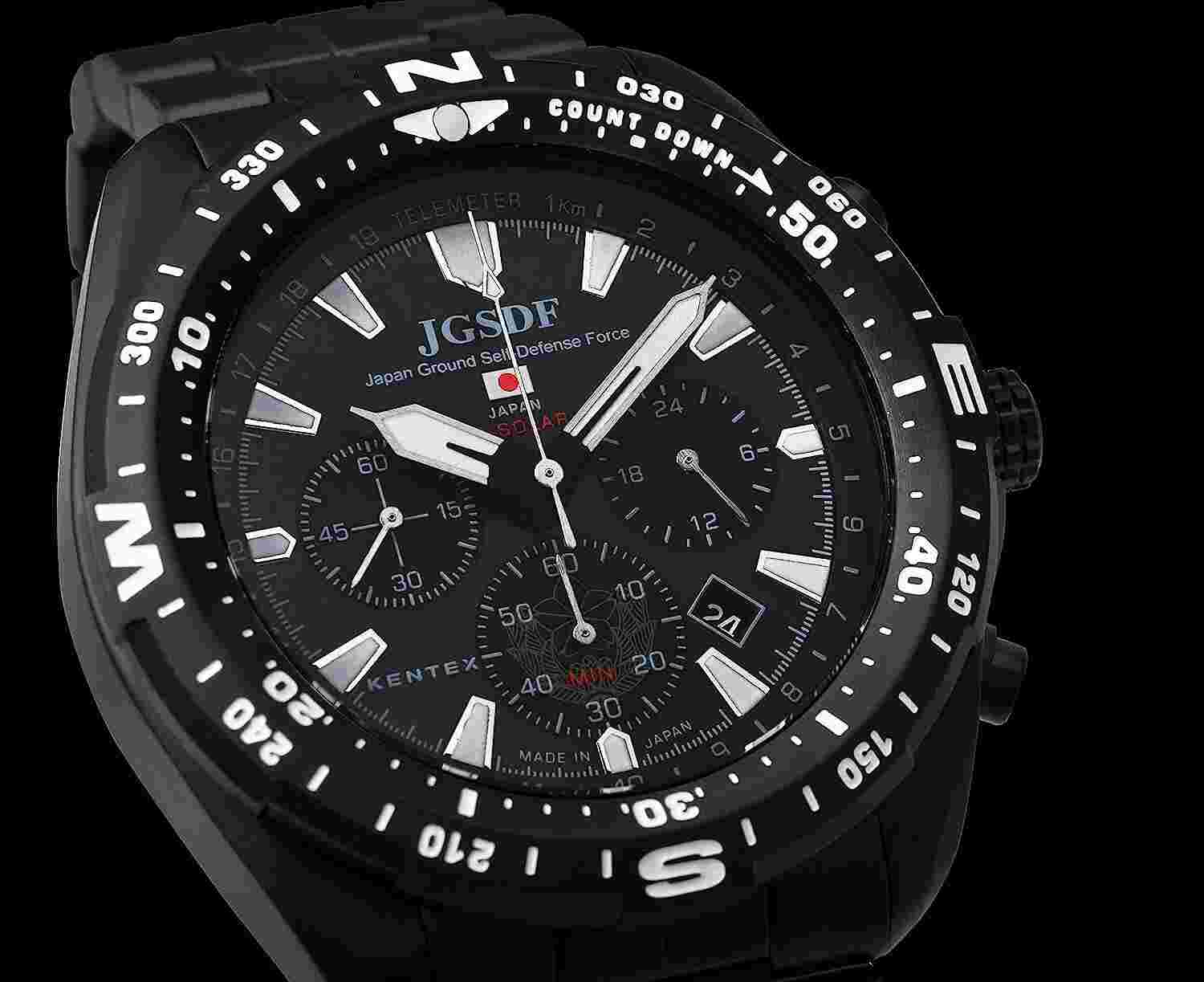 Kentex S801M-01 Men's Wristwatch Solar Chronograph Ground Self-Defense Model