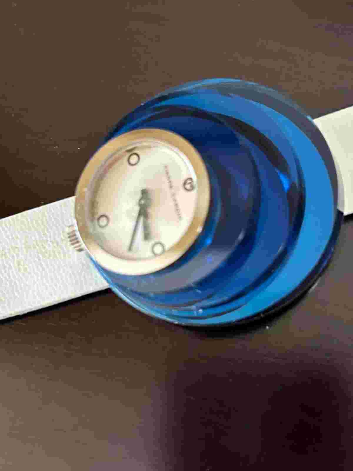 Pierre Cardin Espace watch - Jaeger-Lecoultre movement ca 1972 blue acrylic case