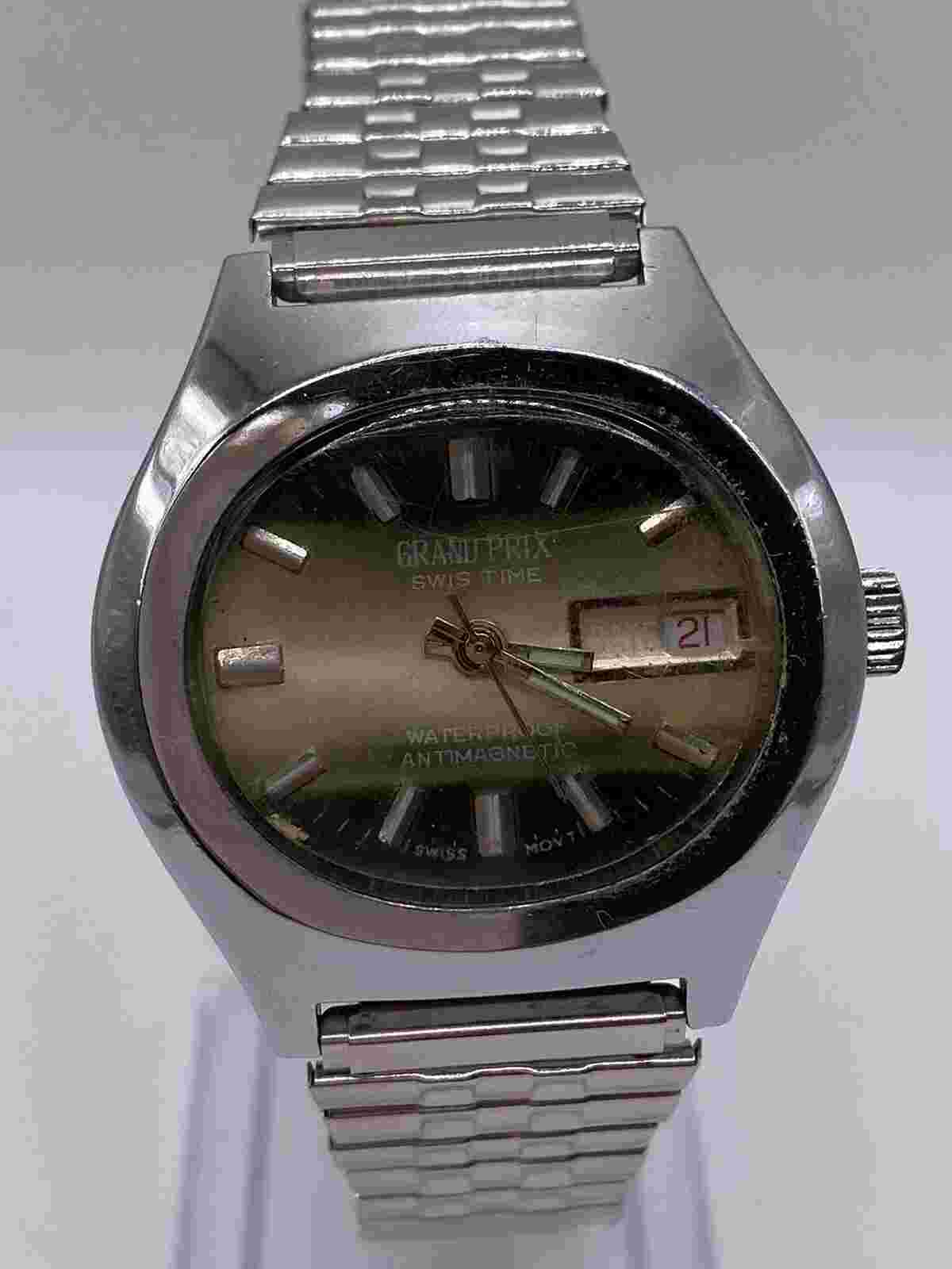 Grand Prix Swiss Time Vintage Men’s Watch Waterproof Antimagnetic Running