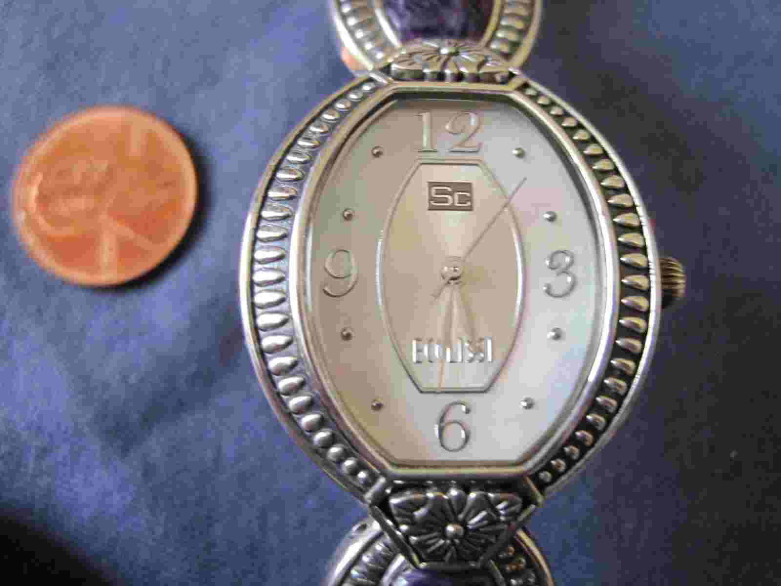 BX 026 ladys sterling silver charoite ECCLISSI watch bracelet
