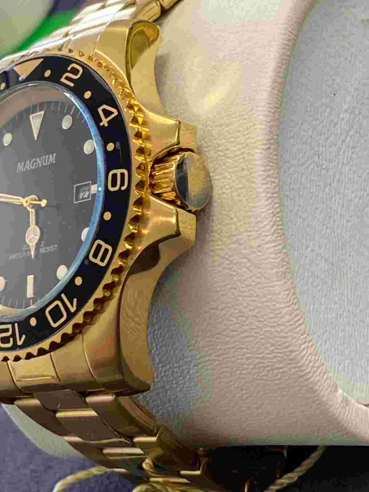 NEW Magnum gold tone Stainless Steel Quartz Analog Watch CASE SIZE 43.00 MM