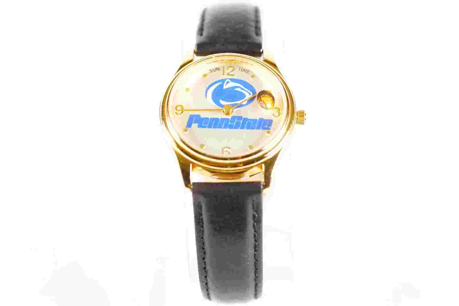 Pennstate Vintage Quartz Wristwatch Sun Time Penn State Football Magic Dial