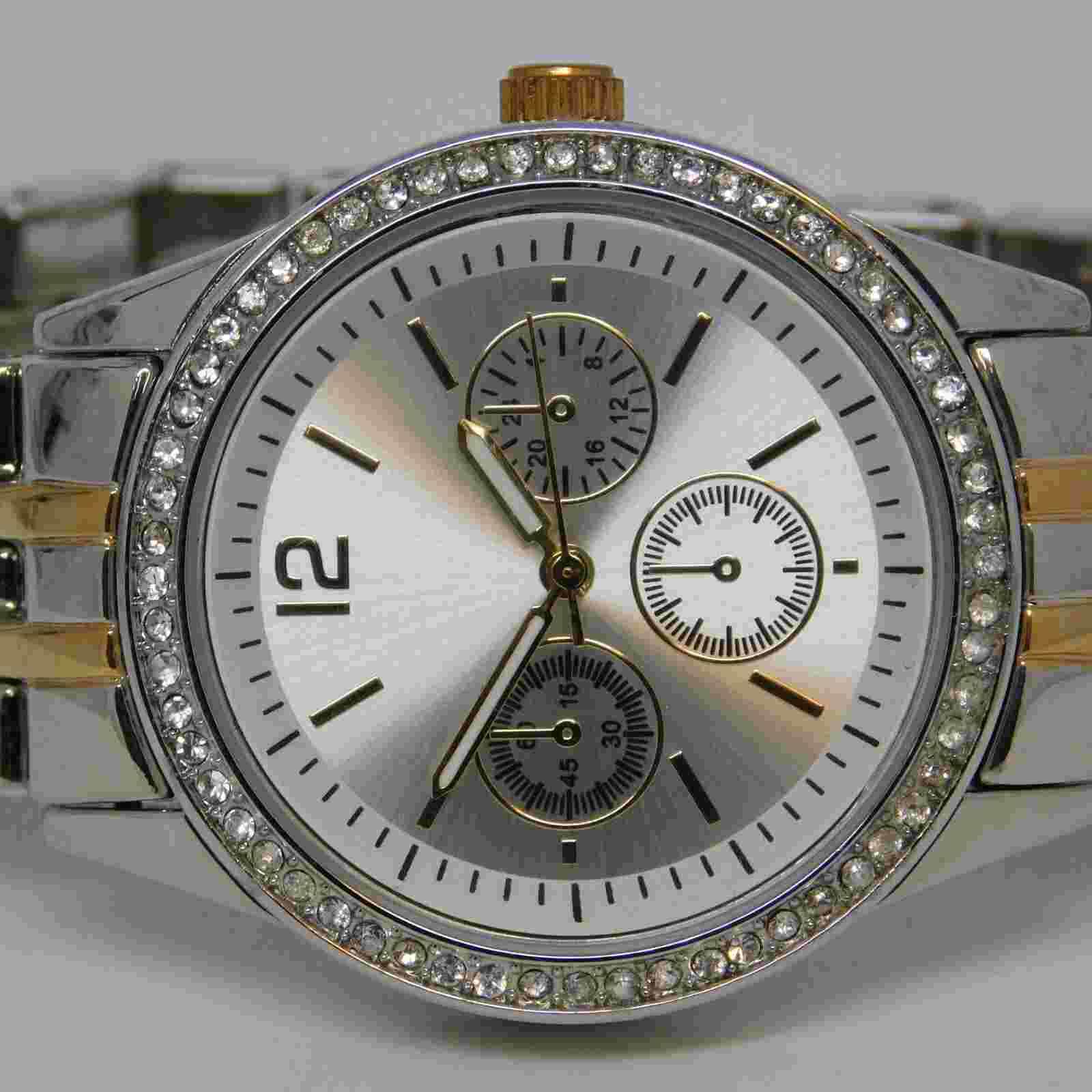 FMD FMDLSG008 Two Tone Quartz Analog Women's Watch Sz. 7 1/4" New Battery