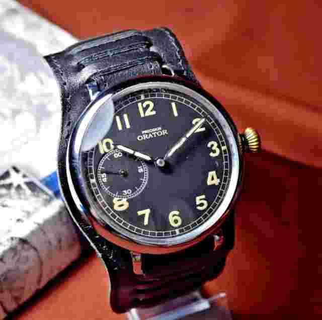 Vintage Swiss Watch Orator Military Antique Collectible Marriage Watch Serviced
