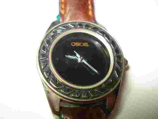 RARE VINTAGE CHEROKEE ART DECO DESIGN SILVER WATCH NEW BATTERY LEATHER BAND