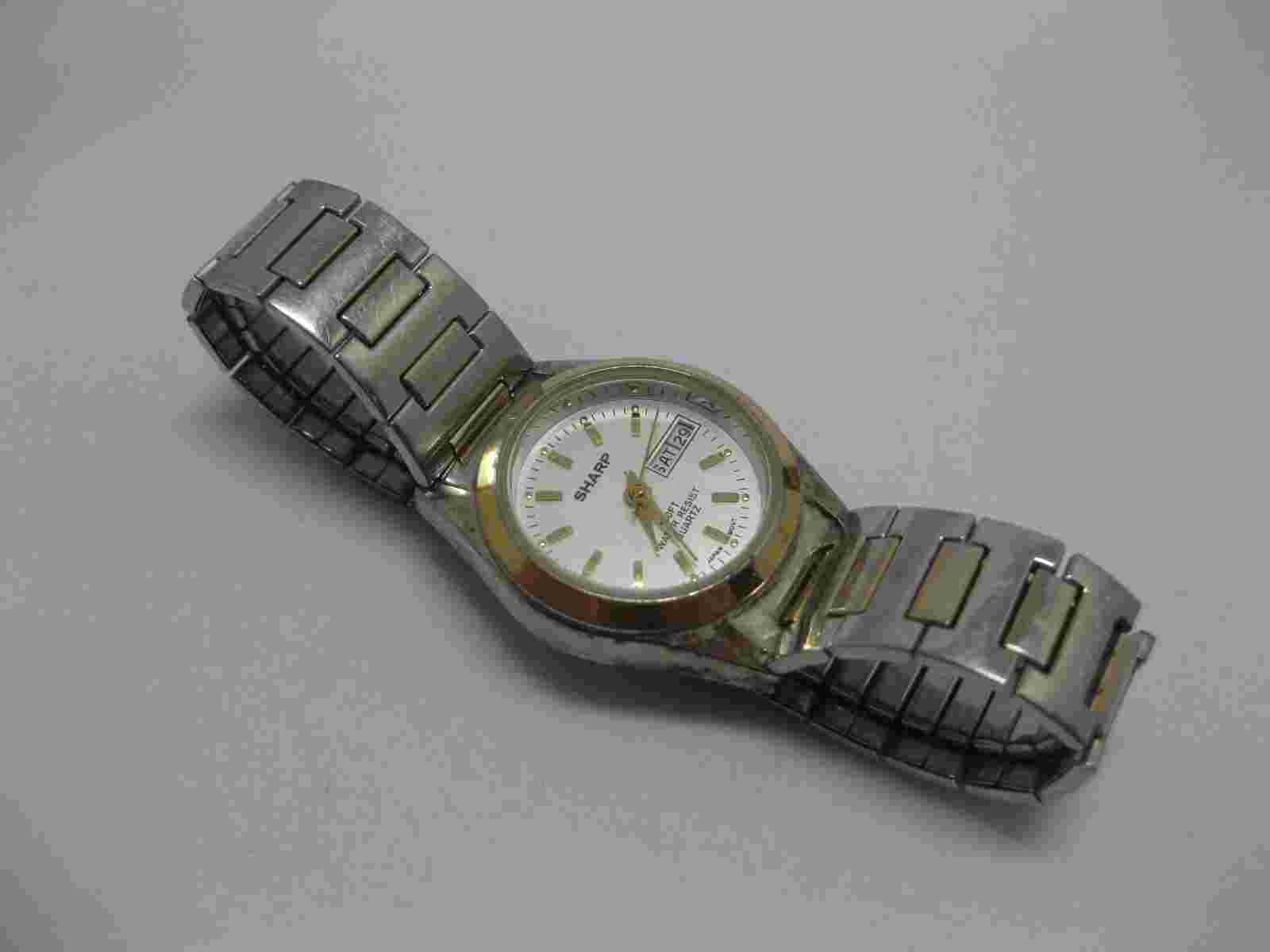 Sharp Women's Stainless Steel Gold Silver Tone Watch SHP2402 098 PC23 Works