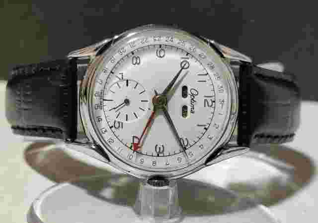 Original Optima Side Second Calendar 34mm Hand Winding Men's Wrist Watch IR207
