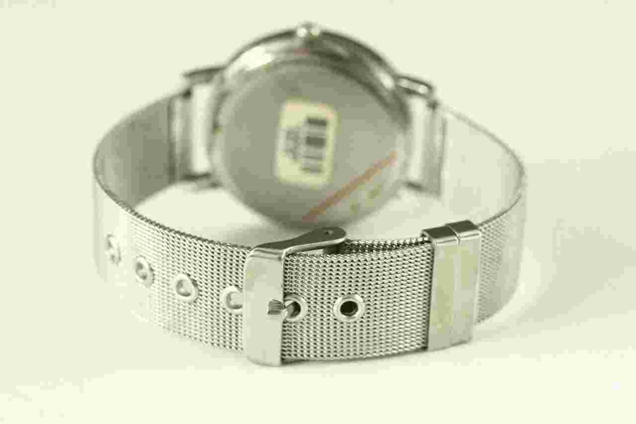 Modern Costume Jewelry NY & Co Quartz Watch Silver Tone Metal & Rhinestone Face