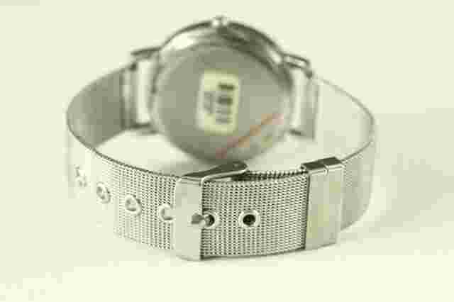 Modern Costume Jewelry NY & Co Quartz Watch Silver Tone Metal & Rhinestone Face