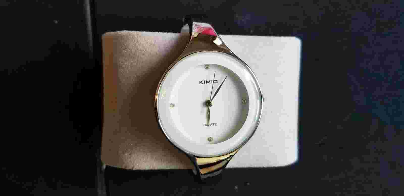 Kimio White Dial Stainless Steel Women's Watch.
