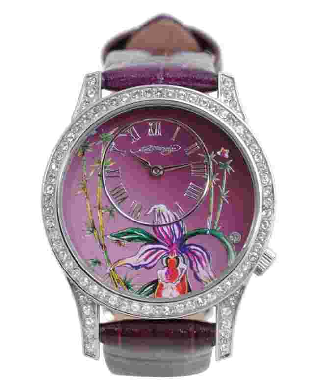 ED HARDY BY CHRISTIAN AUDIGIER ELIZABETH EL-PU LADIES CRYSTAL LEATHER WATCH