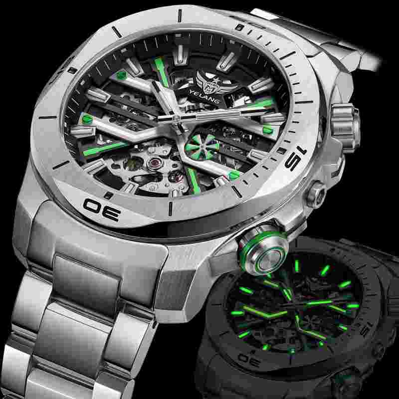 YELANG Men Automatic Watch Military Luminous Mechanical Wristwatch Diver 30ATM