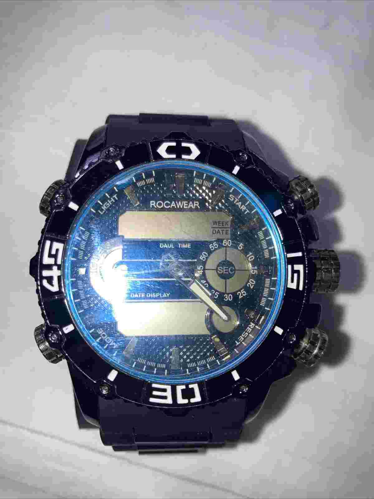 Rocawear Men's Black Silicone Strap Watch - Needs Battery