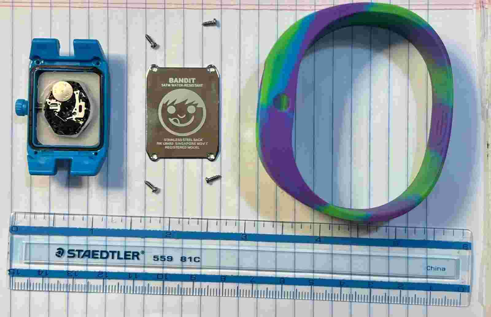Neff Sleek Bandit Watch - Multi-color Silicone Band L/XL