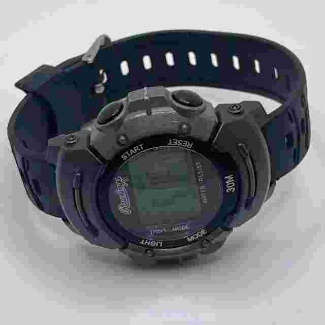 Rawlings Digital Watch Mens 48mm Case Chronograph Alarm Black Resin Band