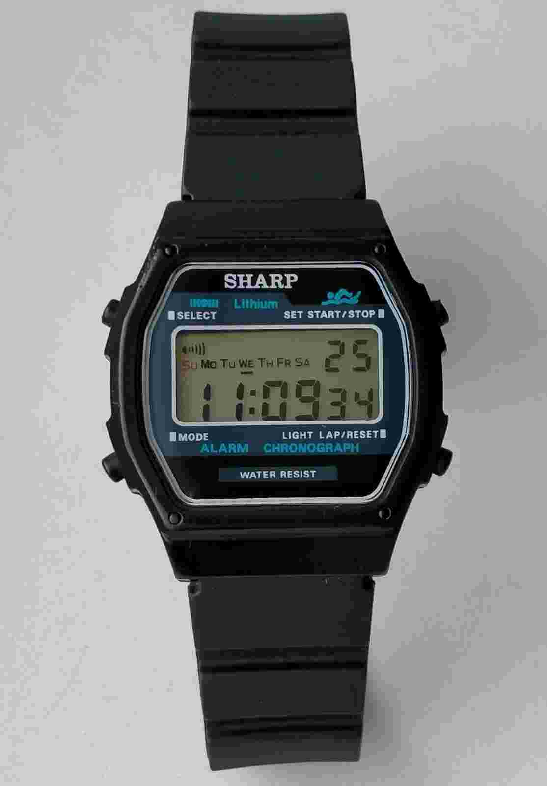 Sharp 436302 Lithium Alarm Chronograph Vintage Original Digital Watch