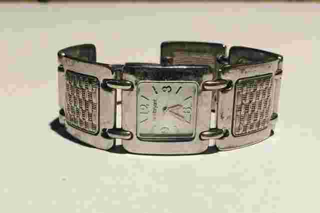Lane Bryant Silver Tone Square Wide Textured  Watch ￼ Battery not included