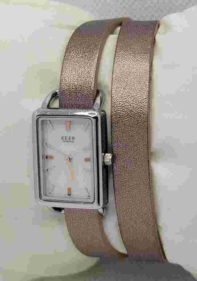 Ladies KEEP Collective Rectangle MoP Silver Tone Rose Gold Time Key Watch G6