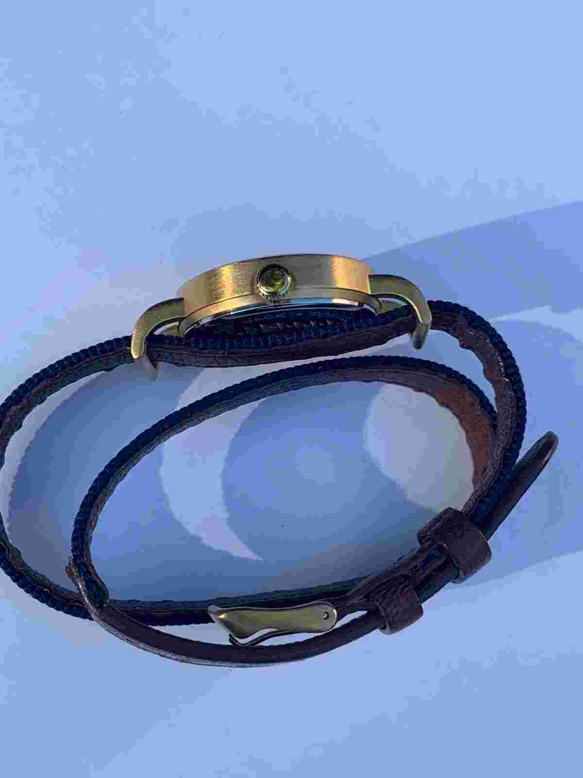 TOKYObay Womens Obi Blue Fabric Band with Navy Dial Watch