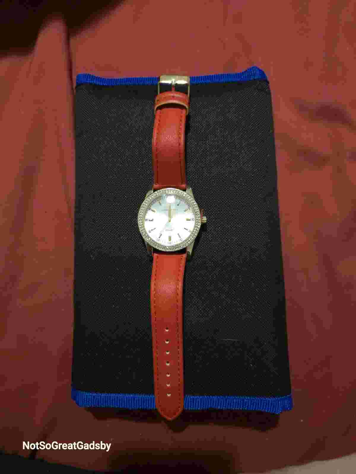 Guno Milano 7697 Women's Quartz Watch Jeweled Bezel NWOT