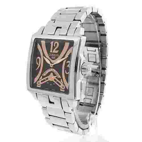 CERRUTI PRESTIGE SCALA LADIE'S DIAMOND SWISS MADE BLACK WATCH NEW SS CT100762S06