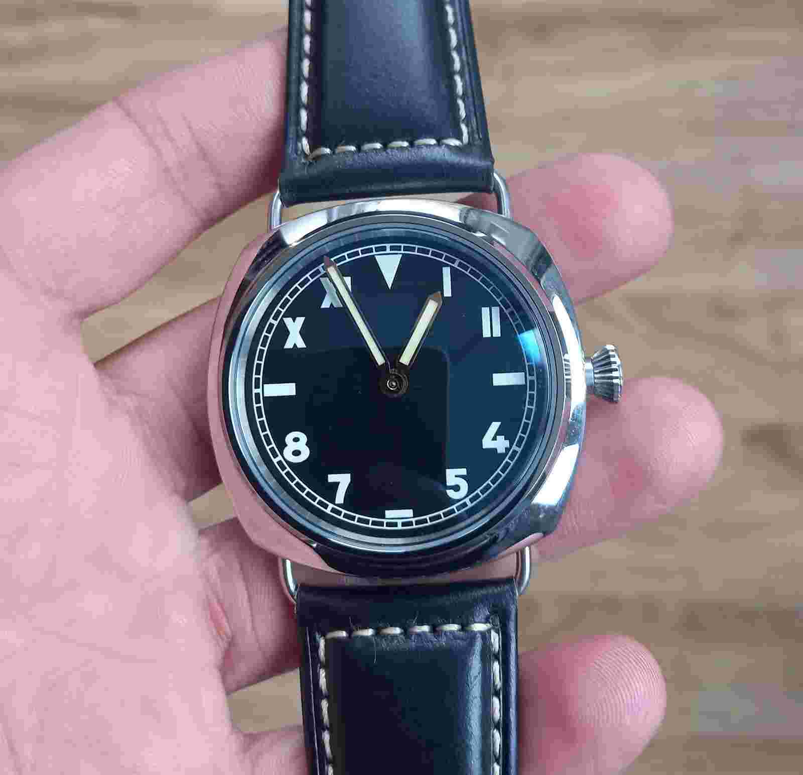 WWII Italian Military Style Homage Watch w. vintage 1960's Molnija Movement 45mm