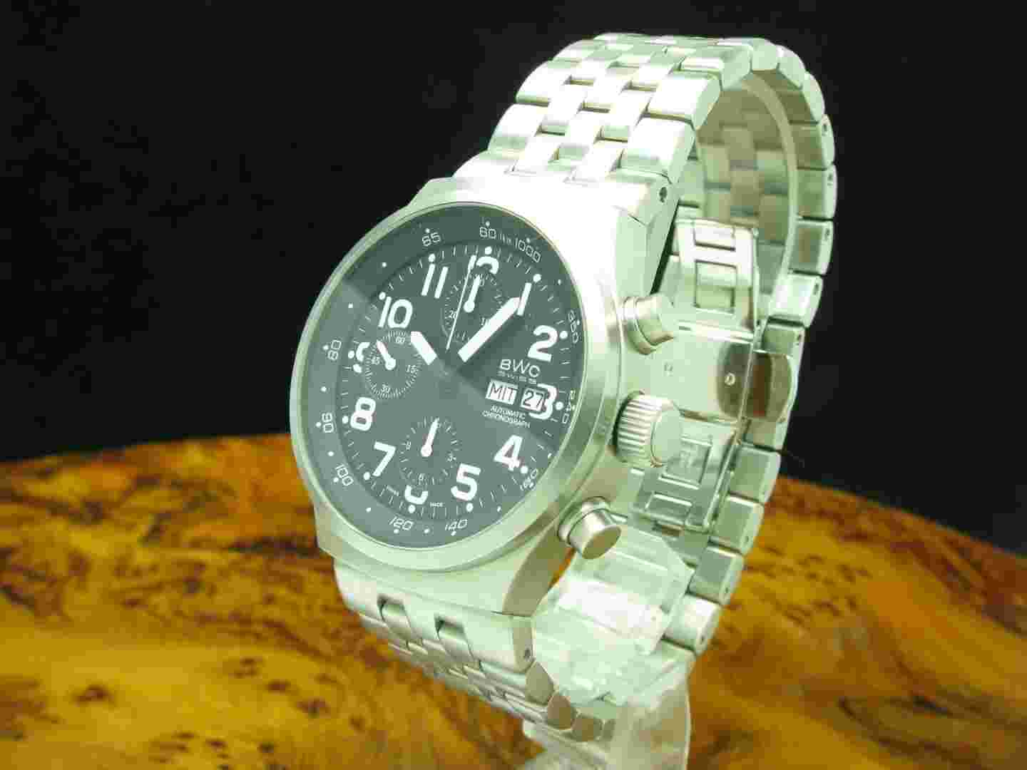 BWC Aviator Stainless Steel Automatic Men's Watch / Caliber Eta 7750/ Ref 20012