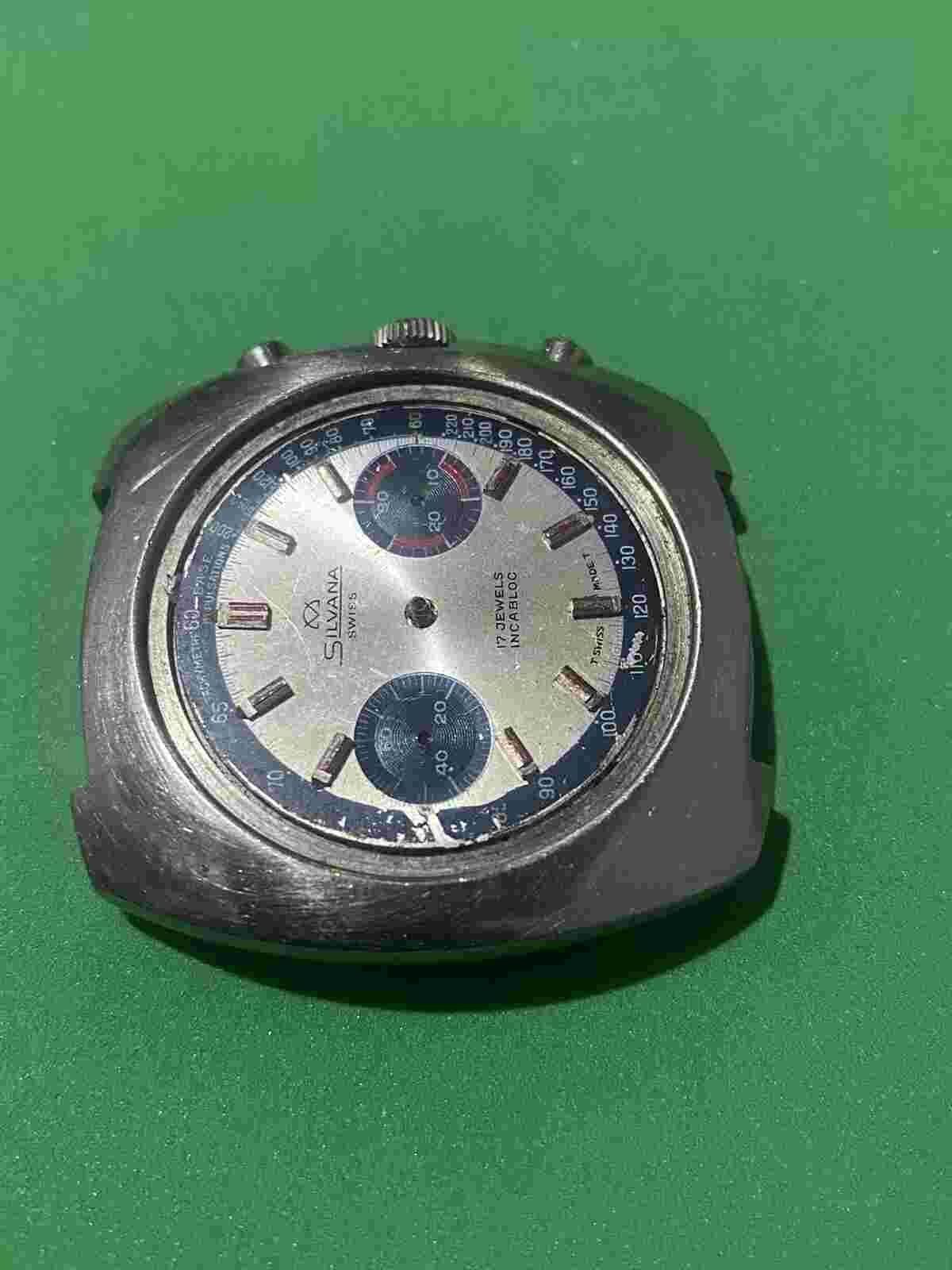 Rare Vintage Silvana Chronograph Valjoux 7733, For Parts, No Working